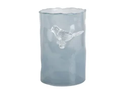 Hot Present time - Vase Bird On Branch small misty blue