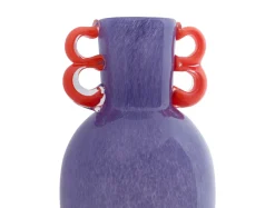 Online Present time - Vase Fiesta glass large bright purple, orange handles