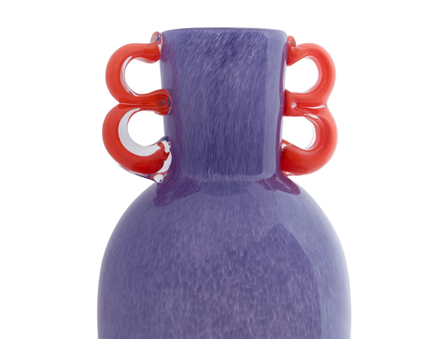 Online Present time - Vase Fiesta glass large bright purple, orange handles
