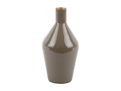 Present time - Vase Ivy bottle cone iron enamel moss green