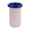 Best Present time - Vase Plegado XS soft pink w. cobalt blue