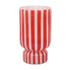 Discount Present time - Vase Rayado Retro large bright scarlet red