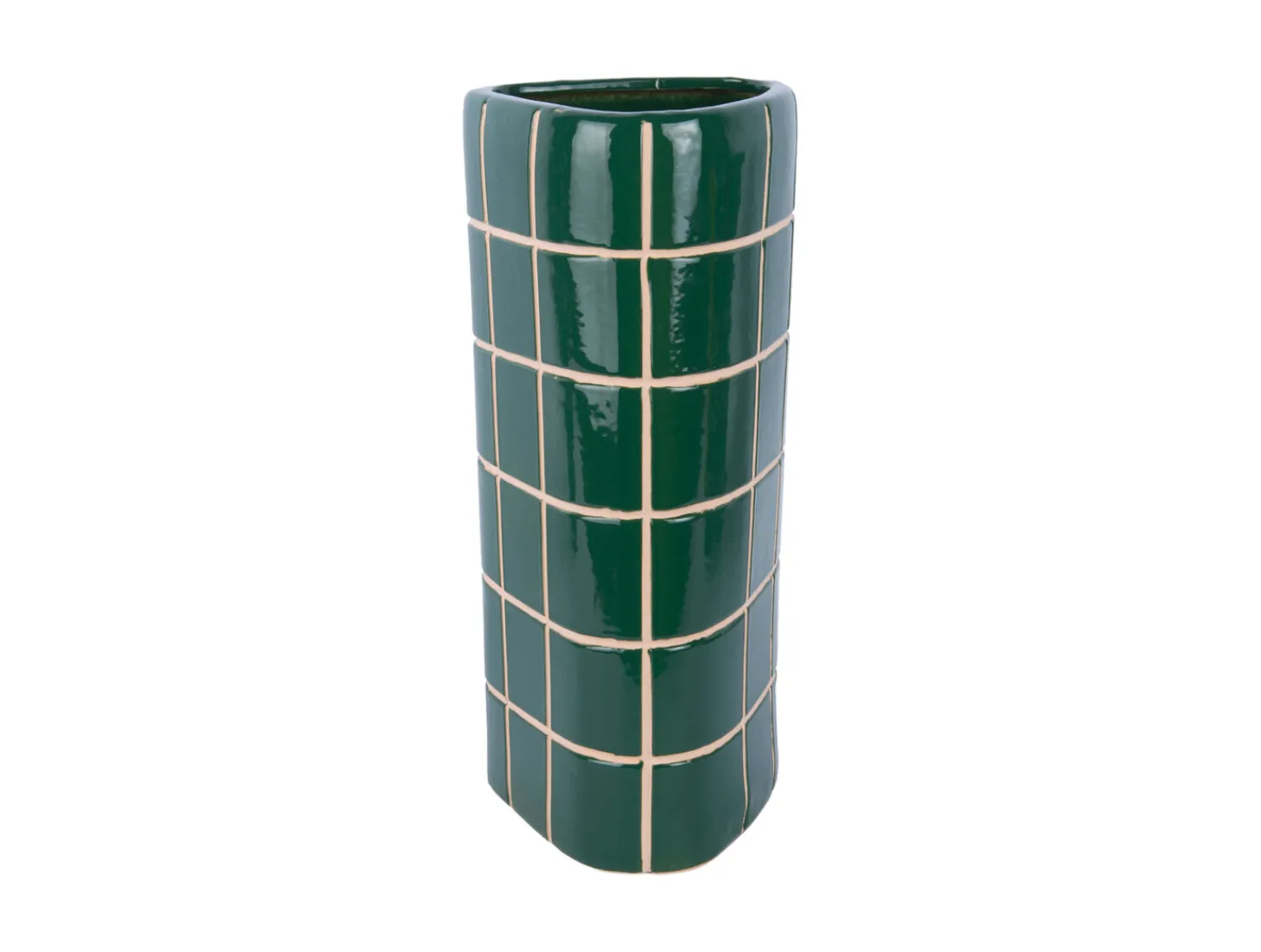 Outlet Present time - Vase Retro Tiles triangular large retro green