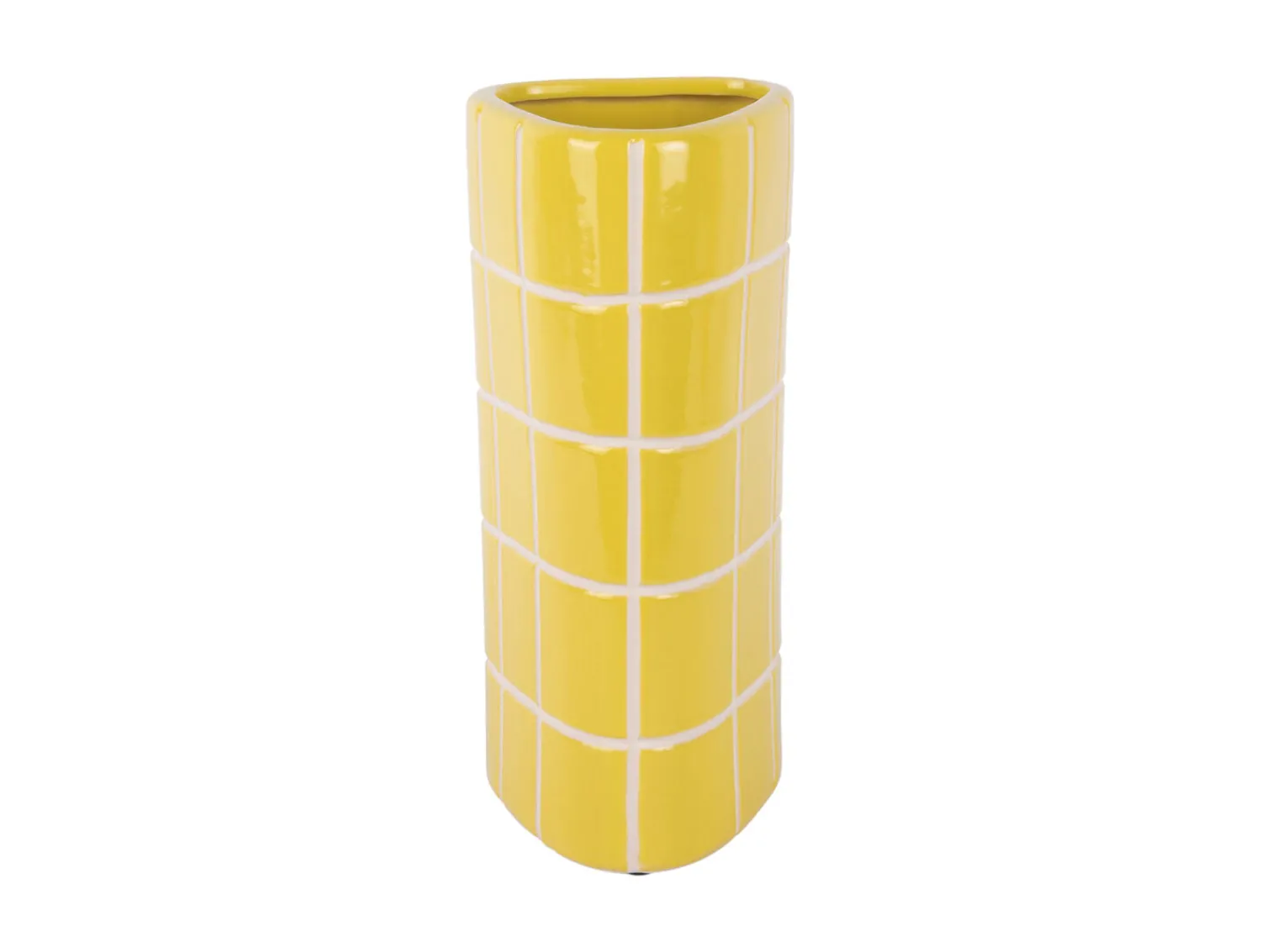 Best Present time - Vase Retro Tiles triangular medium citrine yellow