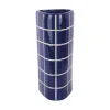 Sale Present time - Vase Retro Tiles triangular large cobalt blue