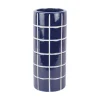 Clearance Present time - Vase Retro Tiles round medium cobalt blue