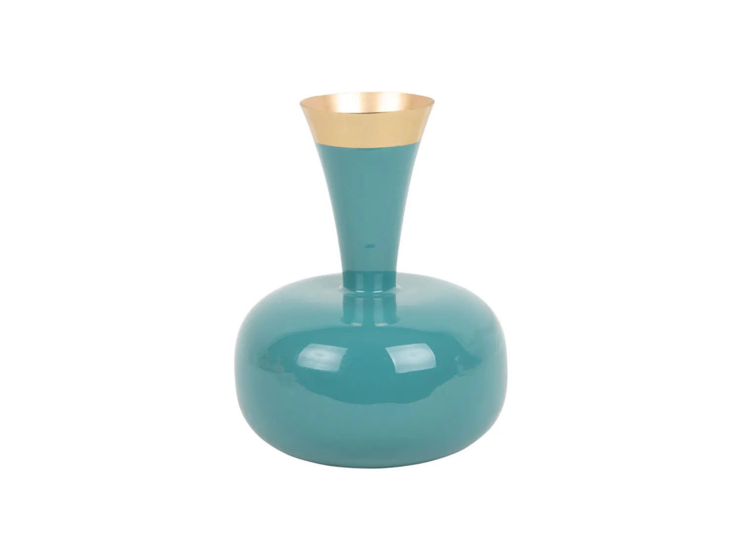 Hot Present time - Vase Yara enamel turquoise blue