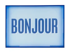 Hot Present time - Wall art Bonjour medium dark blue