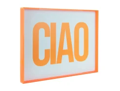 Clearance Present time - Wall art Ciao large bright orange