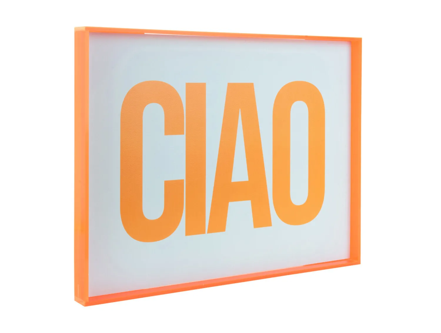 Clearance Present time - Wall art Ciao large bright orange