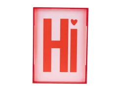 Hot Present time - Wall art Hi medium bright red