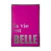 Discount Present time - Wall art La Vie Est Belle canvas medium dark pink, silver foil