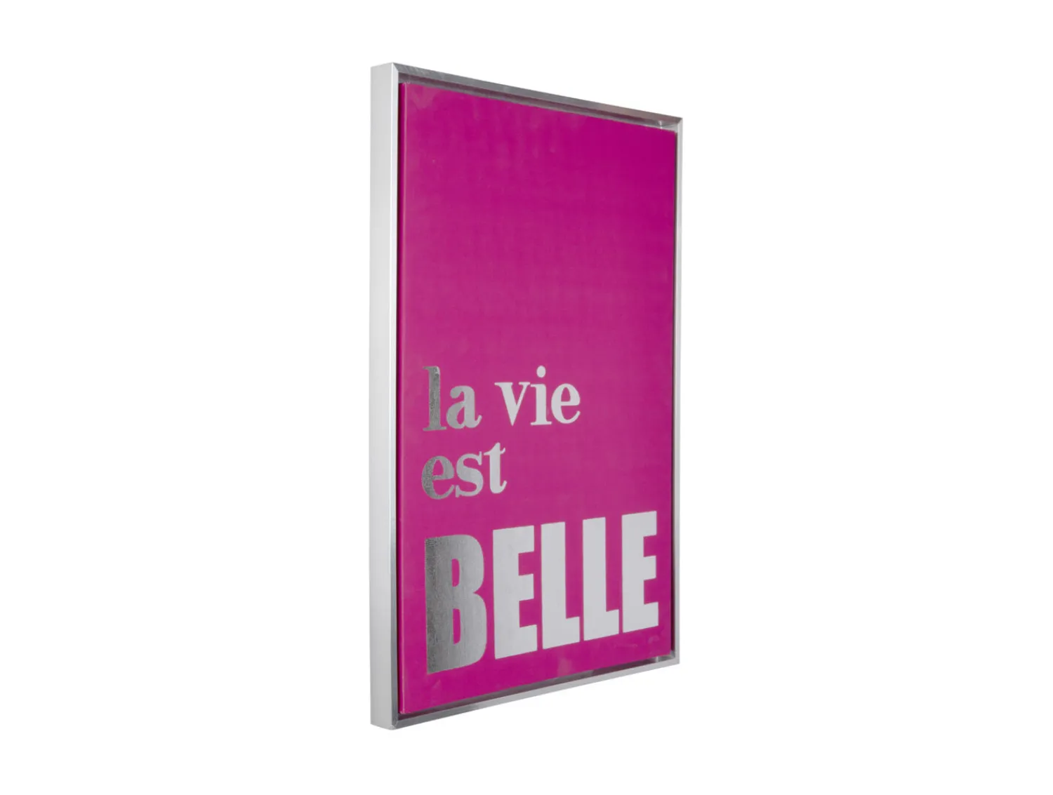 Discount Present time - Wall art La Vie Est Belle canvas medium dark pink, silver foil