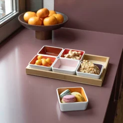 Online REMEMBER - 6 skåle på bakke i træ - no. 3