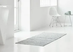 Best Rug Solid - Tæppe m. læder, light grey - 60x90 cm