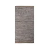 Clearance Rug Solid - Tæppe m. læder, wood - 65x135 cm