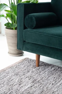 Clearance Rug Solid - Tæppe m. læder, wood - 65x135 cm