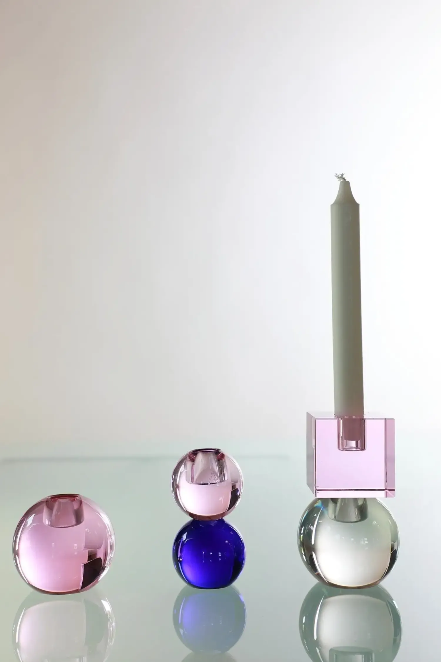 Online Specktrum - Lysestage - Couple - Pink/Klar