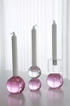Online Specktrum - Lysestage - Couple - Pink/Klar