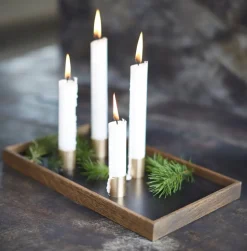 New The Oak Men bakke m. lysestager - Candletray - Sort olieret eg og messing