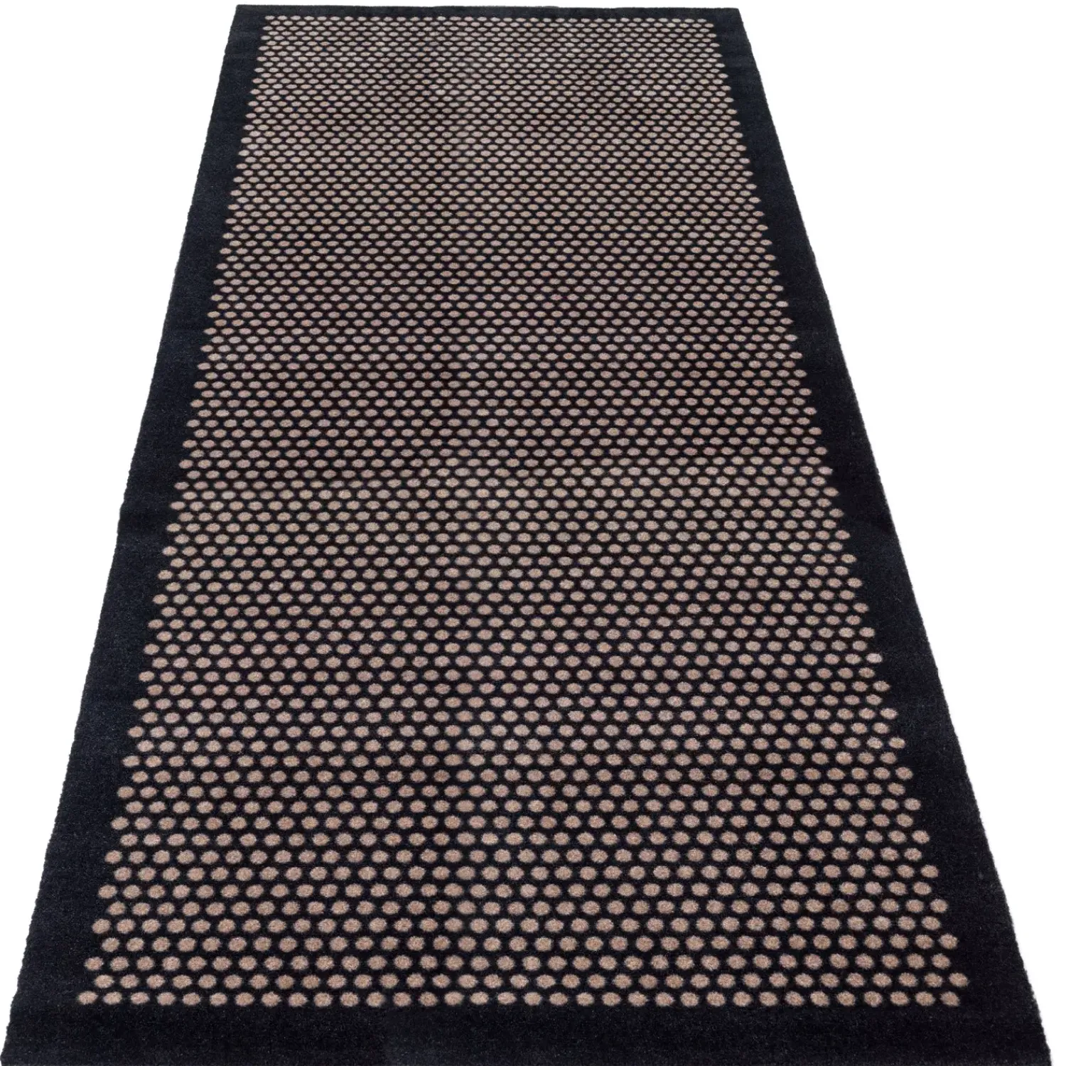Clearance Tica Copenhagen - Løber - Dot - Sort/Sand - 100x300 cm