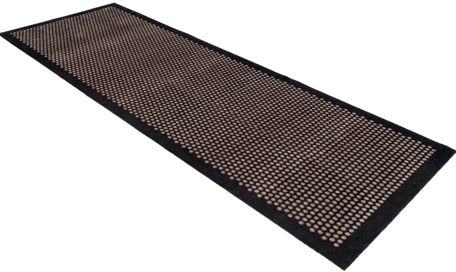 Clearance Tica Copenhagen - Løber - Dot - Sort/Sand - 100x300 cm