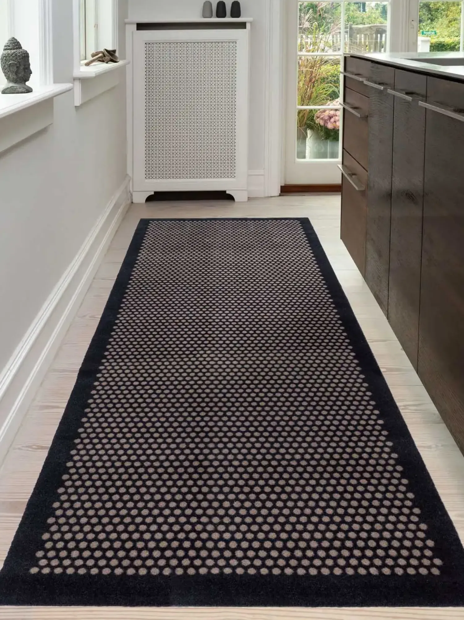 Clearance Tica Copenhagen - Løber - Dot - Sort/Sand - 100x300 cm