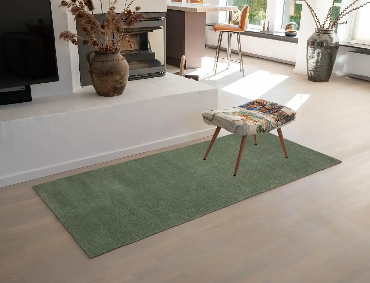 Sale Tica Copenhagen - Løber - Ensfarvet - Dusty green/Støvet grøn - 90x200 cm