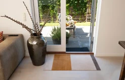 Clearance Tica Copenhagen - Løber - Stripes Horizon - Ivory-Dijon-Brown - 90x200 cm