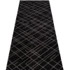 Tica Copenhagen - Smudsmåtte - Lines - Sort/Sand - 67x200 cm