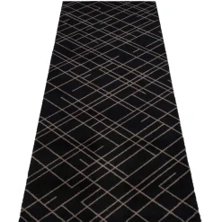 Tica Copenhagen - Smudsmåtte - Lines - Sort/Sand - 67x200 cm