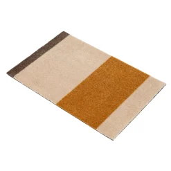Clearance Tica Copenhagen - Smudsmåtte - Stripes Horizon - Ivory-Dijon-Brown - 90x130 cm