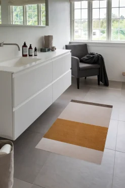 Outlet Tica Copenhagen - Smudsmåtte - Stripes Horizon - Ivory-Dijon-Brown - 60x90 cm