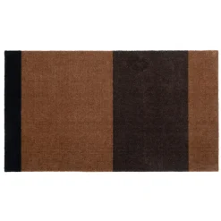 Best Tica Copenhagen - Smudsmåtte - Stripes Horizon - Cognac/Dark Brown/Black - 60x90 cm