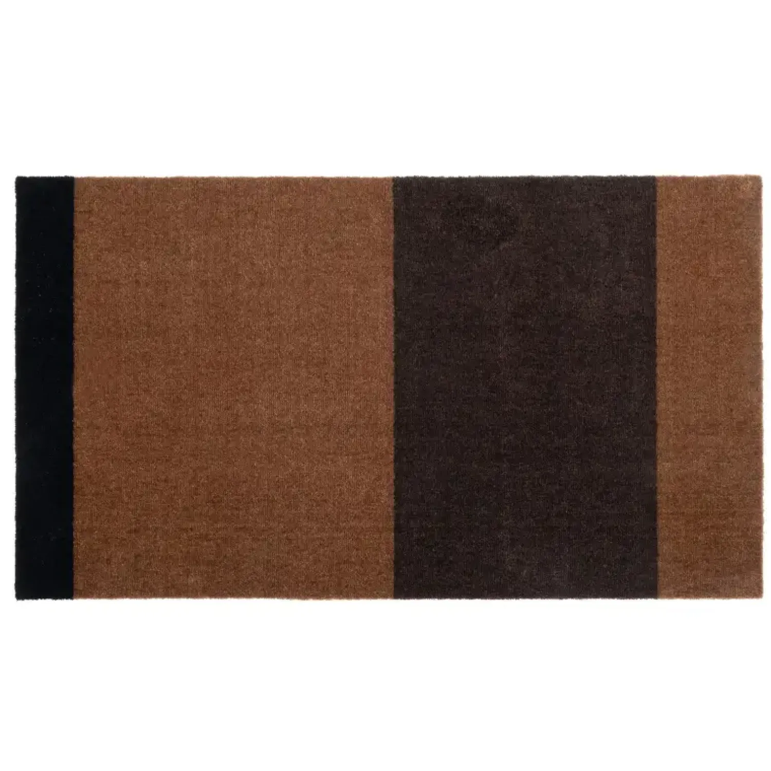 Best Tica Copenhagen - Smudsmåtte - Stripes Horizon - Cognac/Dark Brown/Black - 60x90 cm