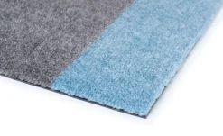 Discount Tica Copenhagen - Smudsmåtte - Stripes Horizon - Blå/Steelgrey - 90x130 cm