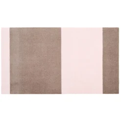 Discount Tica Copenhagen - Smudsmåtte - Stripes Horizon - Sand/Lyserød - 90x130 cm