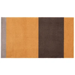 Tica Copenhagen - Smudsmåtte - Stripes Horizon - Sand/Brun/Dijon - 90x130 cm