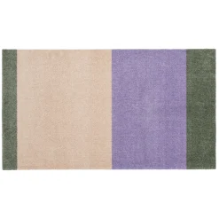 Outlet Tica Copenhagen - Smudsmåtte - Stripes Horizon - Lilla/Ivory/Grøn - 67x120 cm