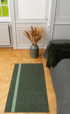 Hot Tica Copenhagen - Smudsmåtte - Stripes Vertical - Lysegrøn/Støvet - 90x200 cm
