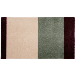 New Tica Copenhagen - Smudsmåtte - Stripes Horizon - Grøn/Ivory/Bordeaux - 60x90 cm