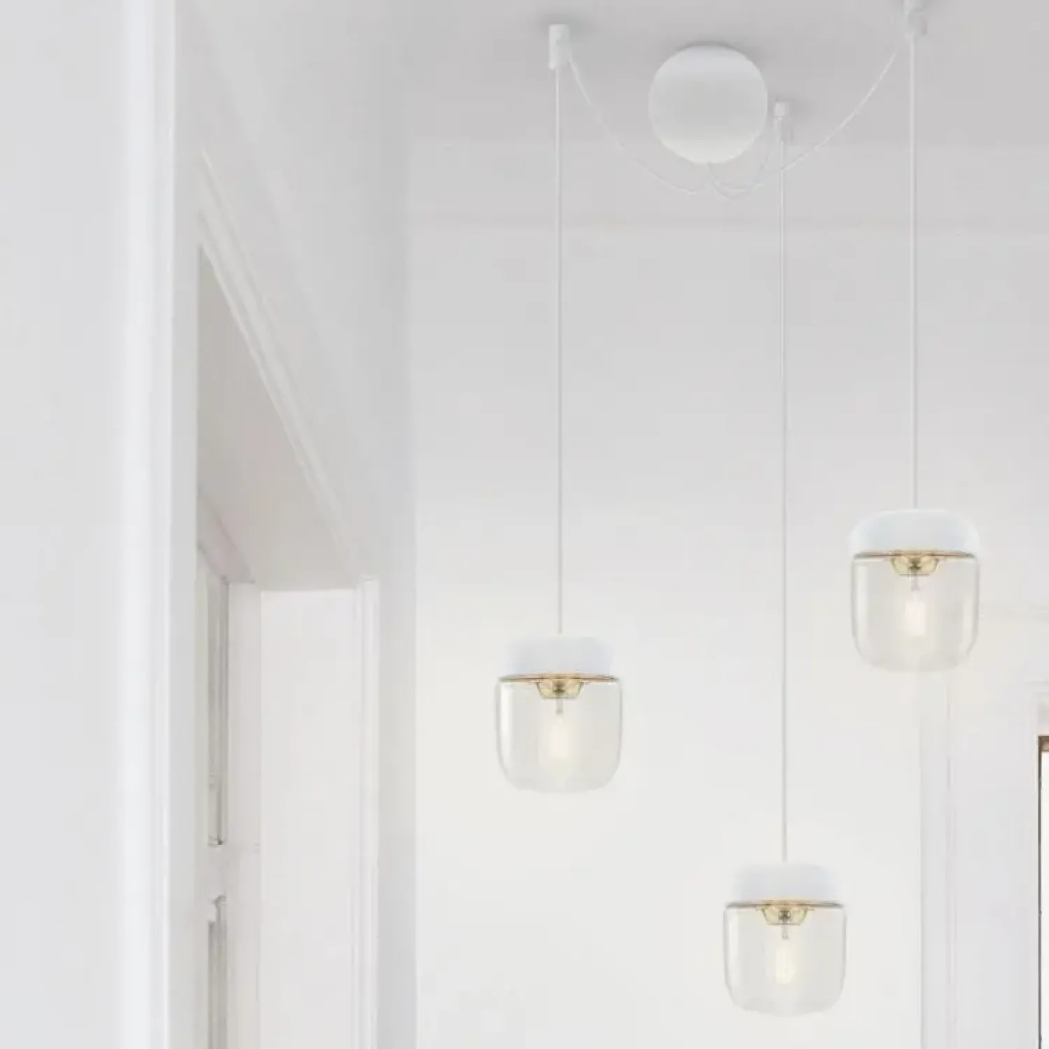 Outlet Umage - Baldakin til 3 pendellamper - Cannonball hvid cluster 3