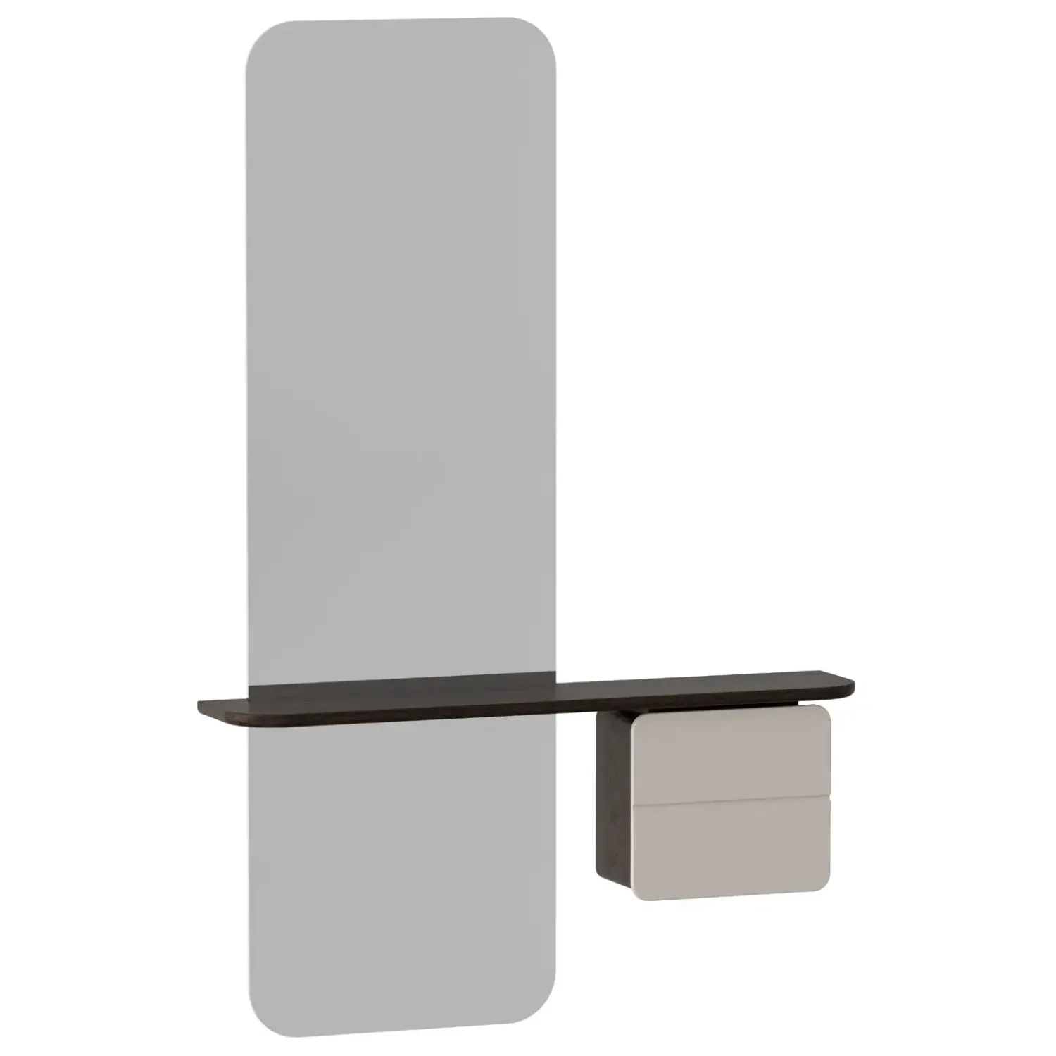 Hot Umage - Entrespejl - One More Look - Hvid med mørk Eg - Pearl white/dark oak