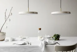 Hot Umage - Pendel m/ ståltop - Asteria - Pearl white - Medium Ø43 cm