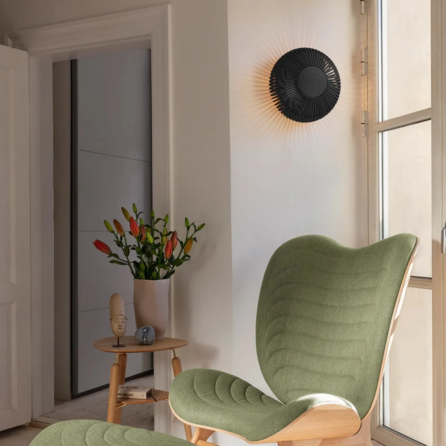 Online Umage - Væglampe - Clava Up Wood - Medium - Black oak/Sort eg