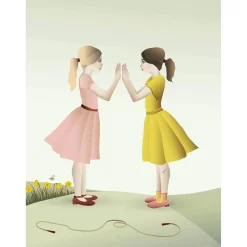 Best VISSEVASSE - Plakat - Hand-Clapping Girls - 50x70 cm
