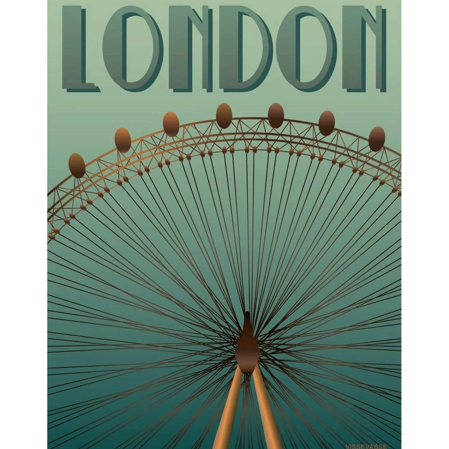 Sale VISSEVASSE plakat - London Eye - 15x21