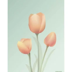 Outlet VISSEVASSE - Tulipaner plakat, mint - 30x40 cm