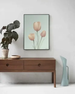 Outlet VISSEVASSE - Tulipaner plakat, mint - 30x40 cm