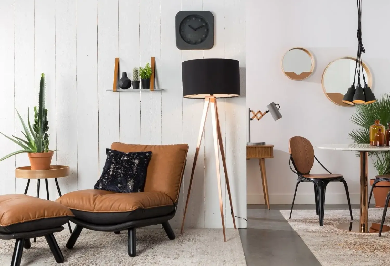 Sale Zuiver - Bordlampe TRIPOD WOOD - Sort